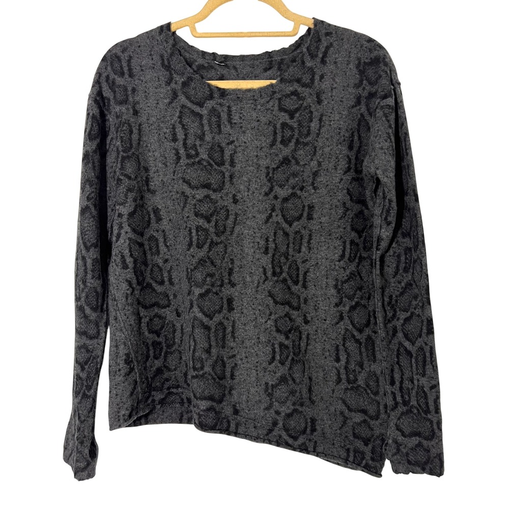 Generation Love Sweater‎ Womens L 100% Cashmere Snakeskin Print Asymmetrical